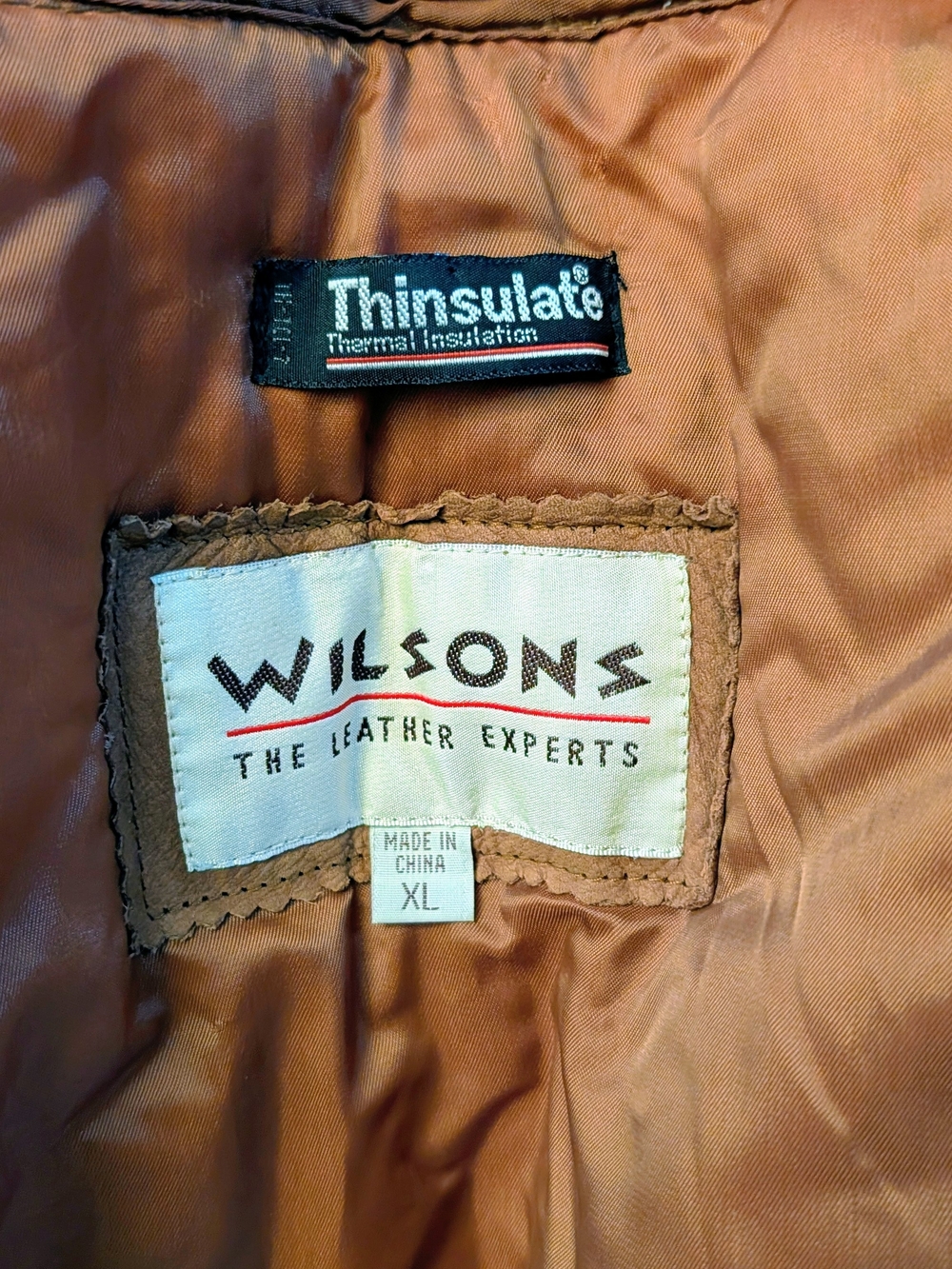 RARE Vintage 80s Wilsons Leather Insulated Suede & Embossed Western Coat Size XL - Picture 9 of 12